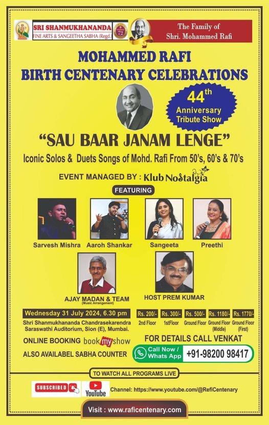 Grand Musical Tribute to Mohammad Rafi 