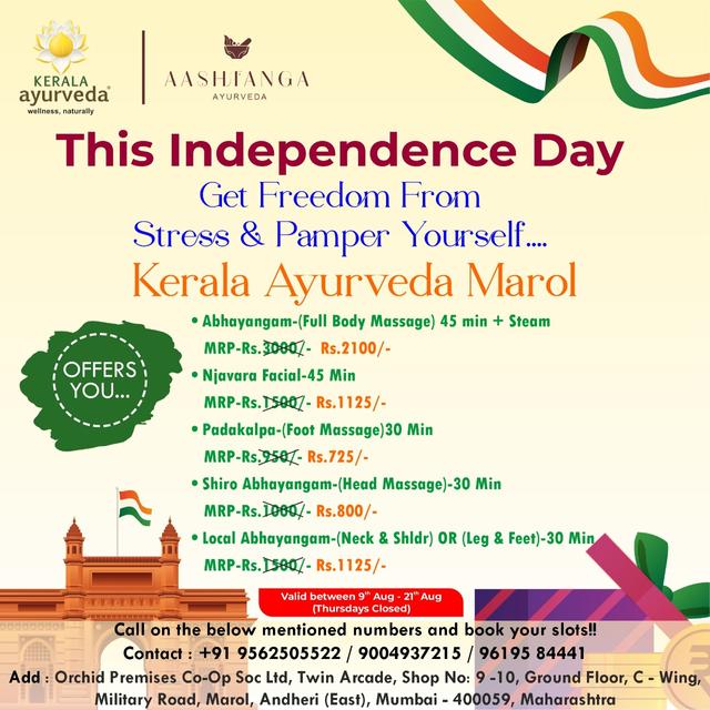 Celebrate Independence Day with Kerala Ayurveda Wellness